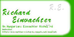 richard einvachter business card